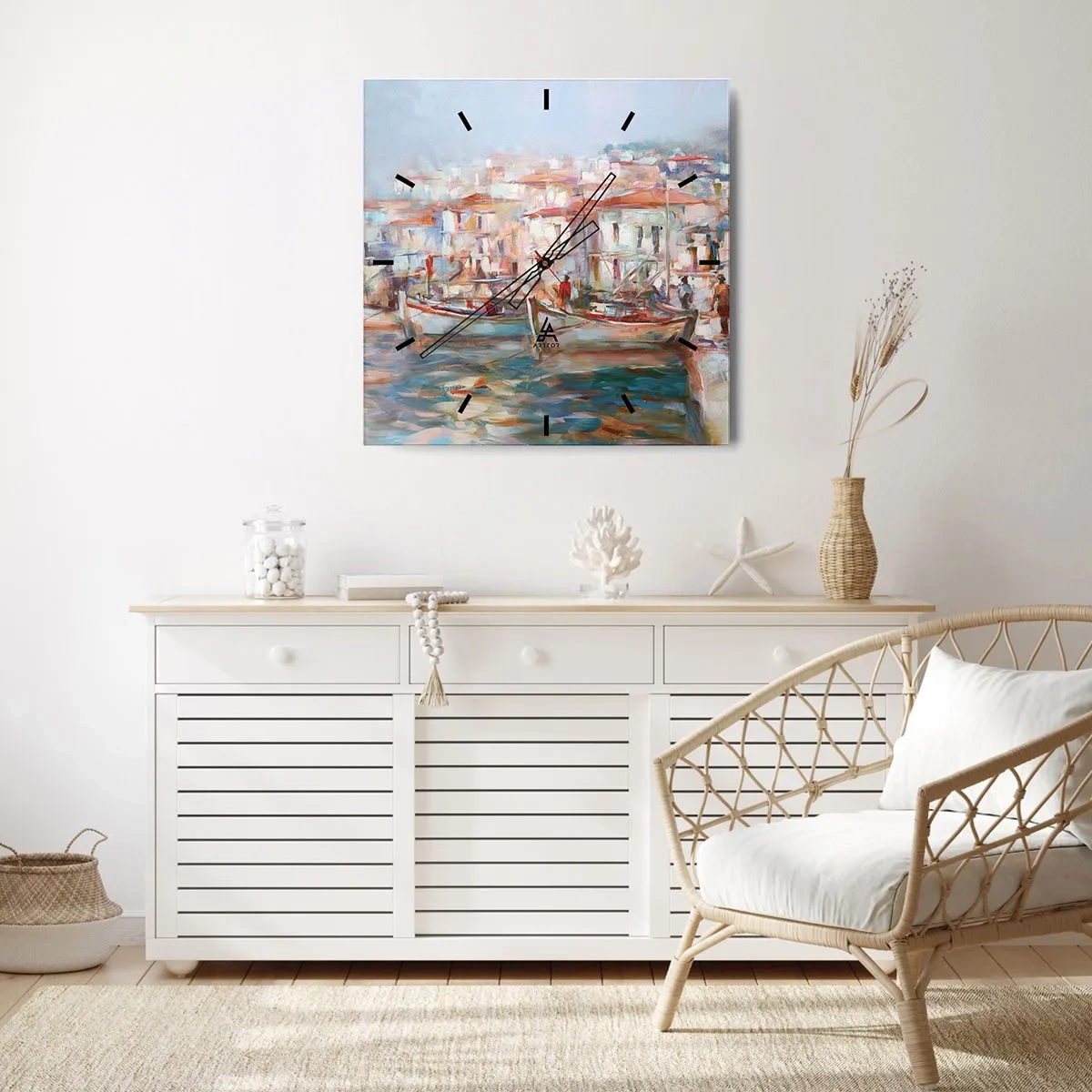 Horloge murale - Pendule murale - Vacances pastelles - 40x40 cm