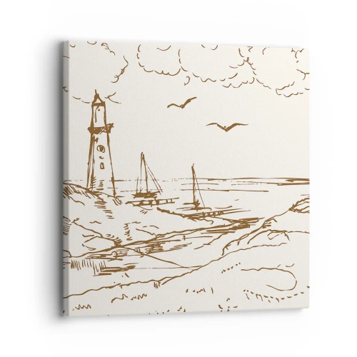 Impression sur toile - Image sur toile - Esquisse de souvenirs d'été - 30x30 cm