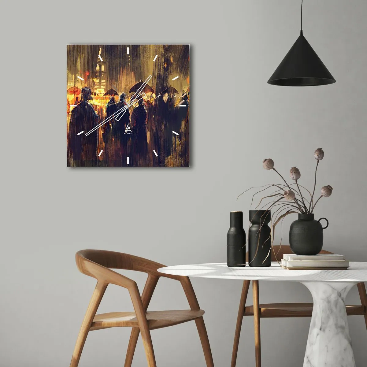 Horloge murale - Pendule murale - Adeptes de la pluie - 30x30 cm