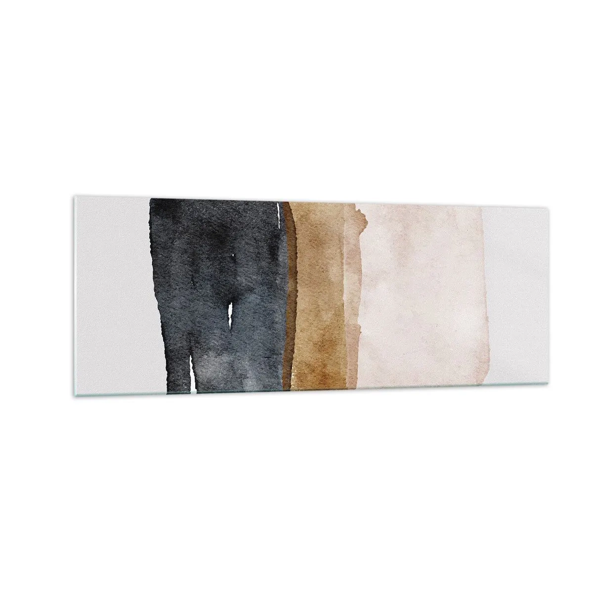 Impression sur verre - Image sur verre - Une composition minimaliste de trois rectangles aux tons terreux. - 140x50cm - Composition de couleurs de la terre - Décoration murale moderne pour le salon et la chambre ARTTOR