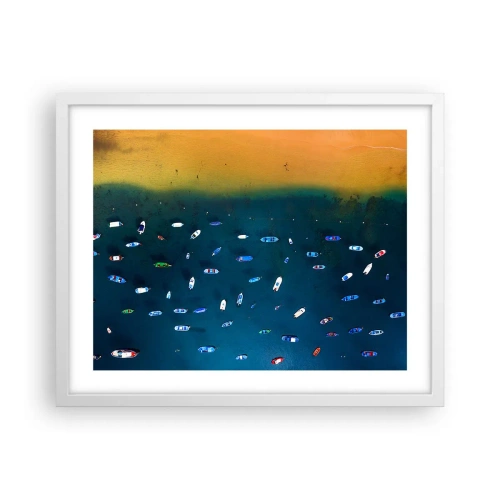 Affiche dans un cadre blanc - Poster - Jeu de vacances - 50x40 cm