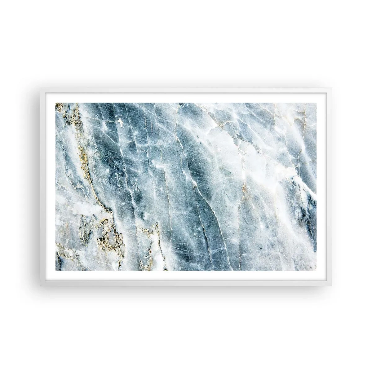 Affiche dans un cadre blanc - Poster - Monde de glace - 91x61 cm