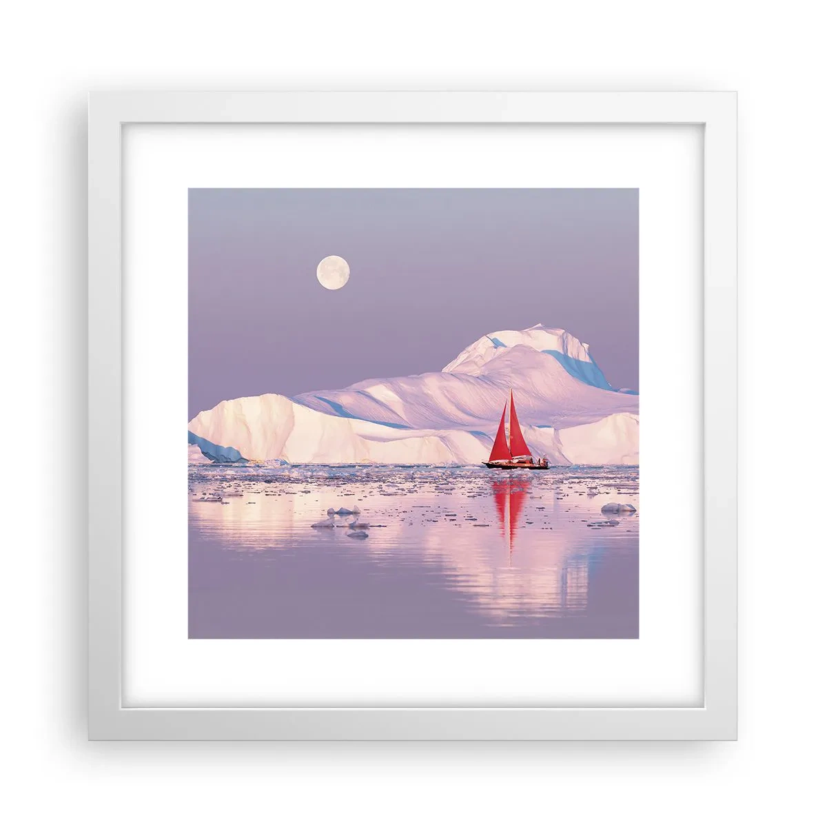 Affiche dans un cadre blanc - Poster - La chaleur de la voile, le froid de la glace - 30x30 cm