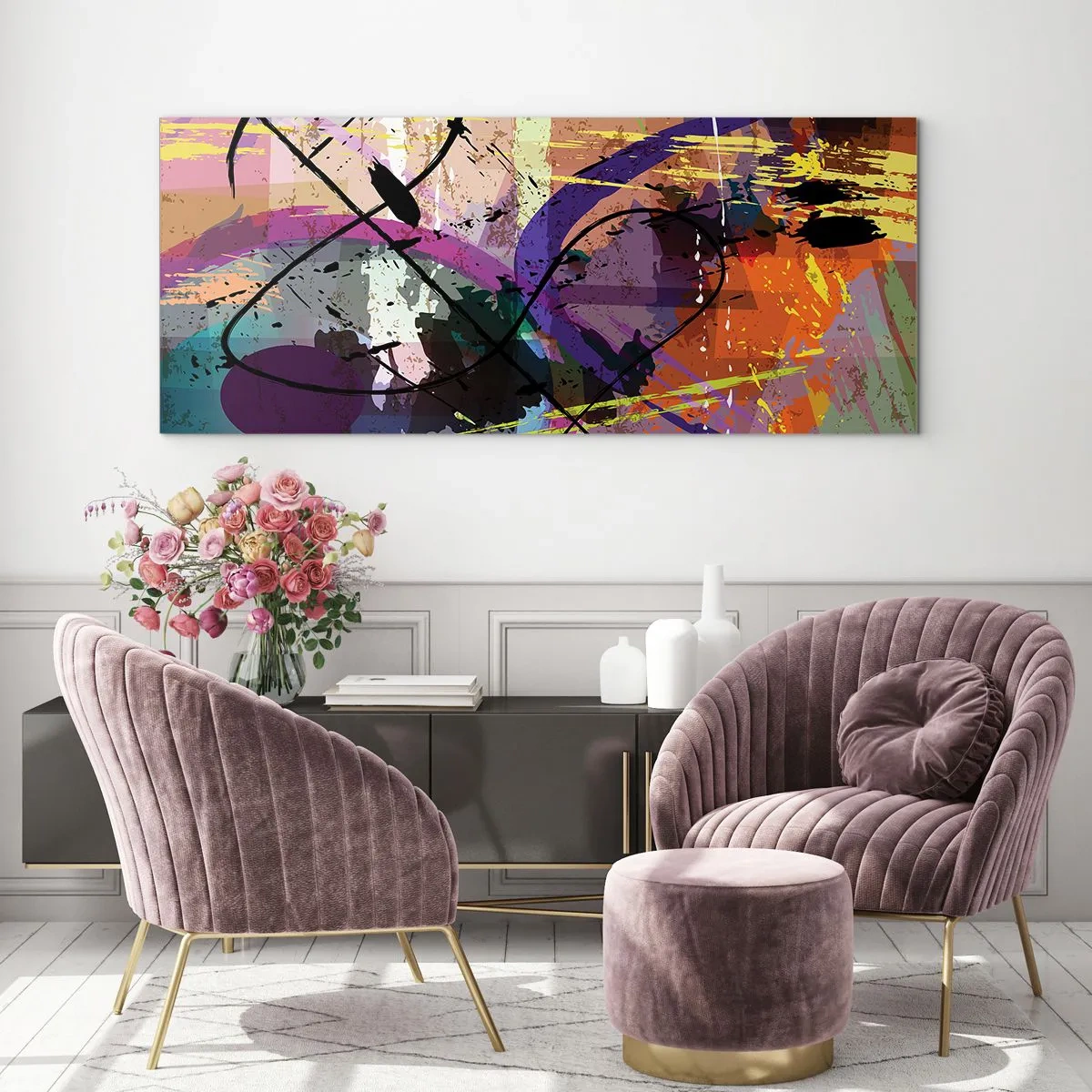 Impression sur verre - Image sur verre - Vous pouvez aller tout droit ou autour - 90x30 cm