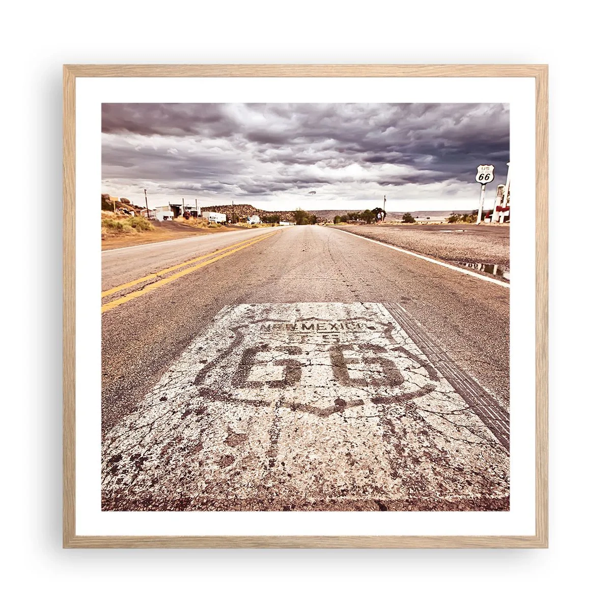 Affiche dans un chêne clair - Poster - Mother Road - une légende américaine - 60x60 cm