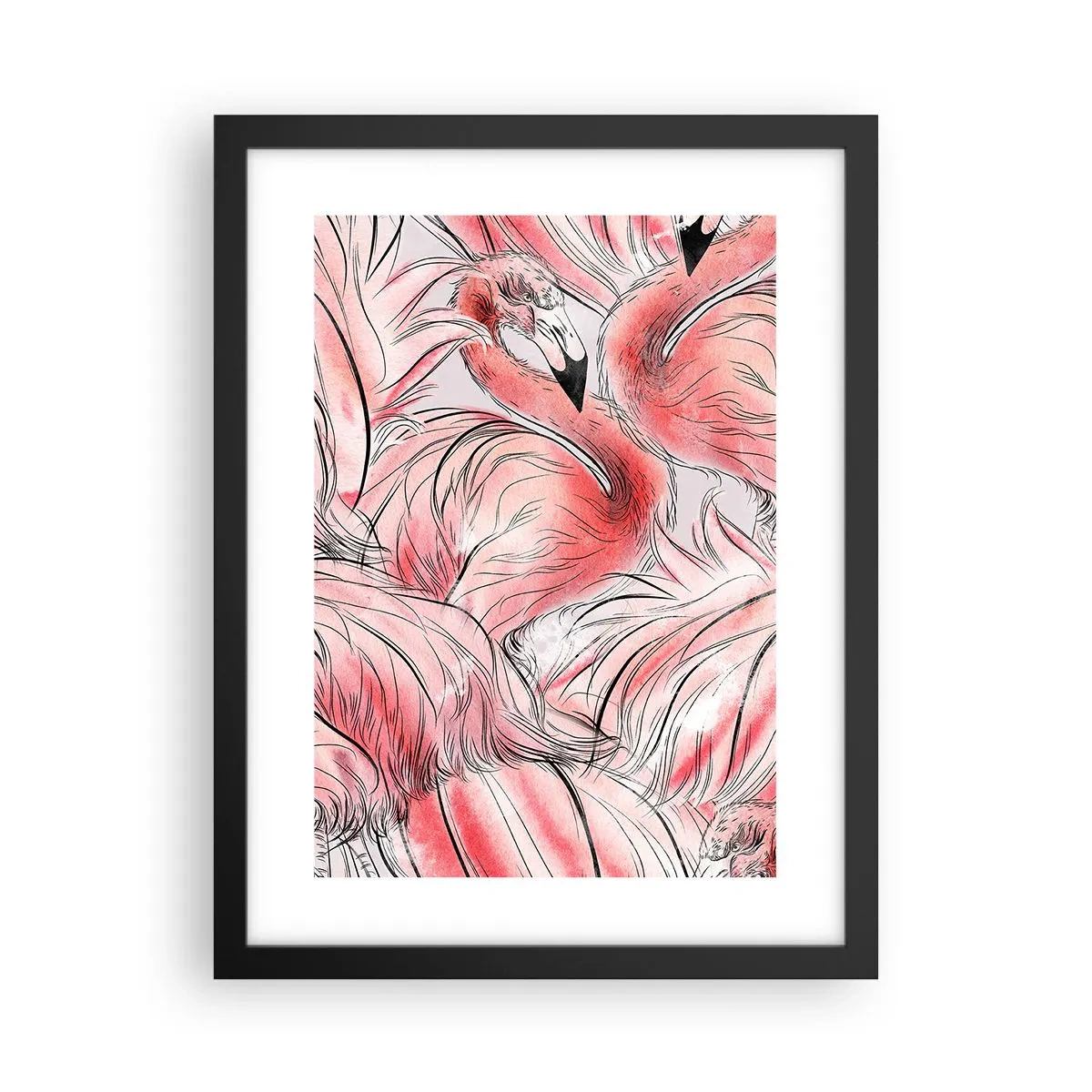 Affiche dans un cadre noir - Poster - Oiseau corps de ballet - 30x40 cm