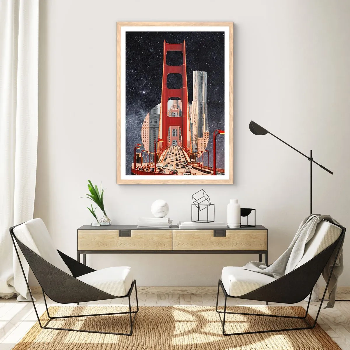 Affiche dans un chêne clair - Poster - Toujours au centre - 30x40 cm