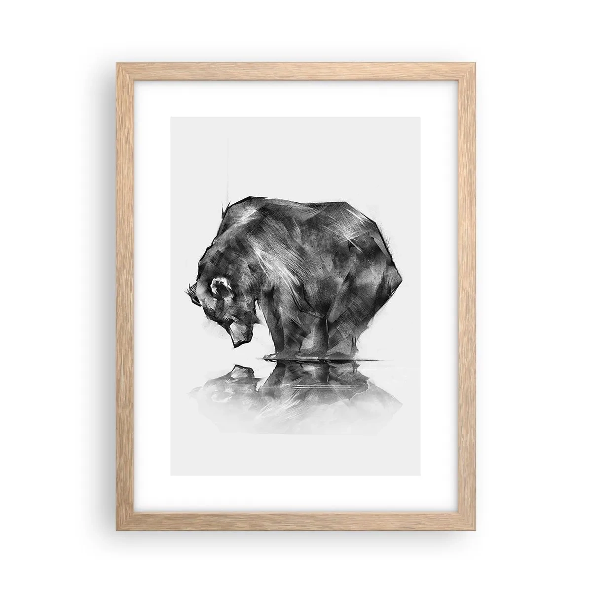 Affiche dans un chêne clair - Poster - Ravi de rencontrer quelqu'un de proche - 30x40 cm