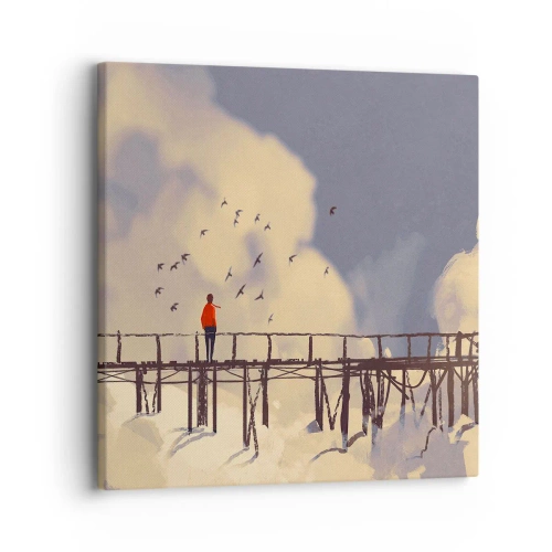 Impression sur toile - Image sur toile - Bleu nostalgie - 30x30 cm