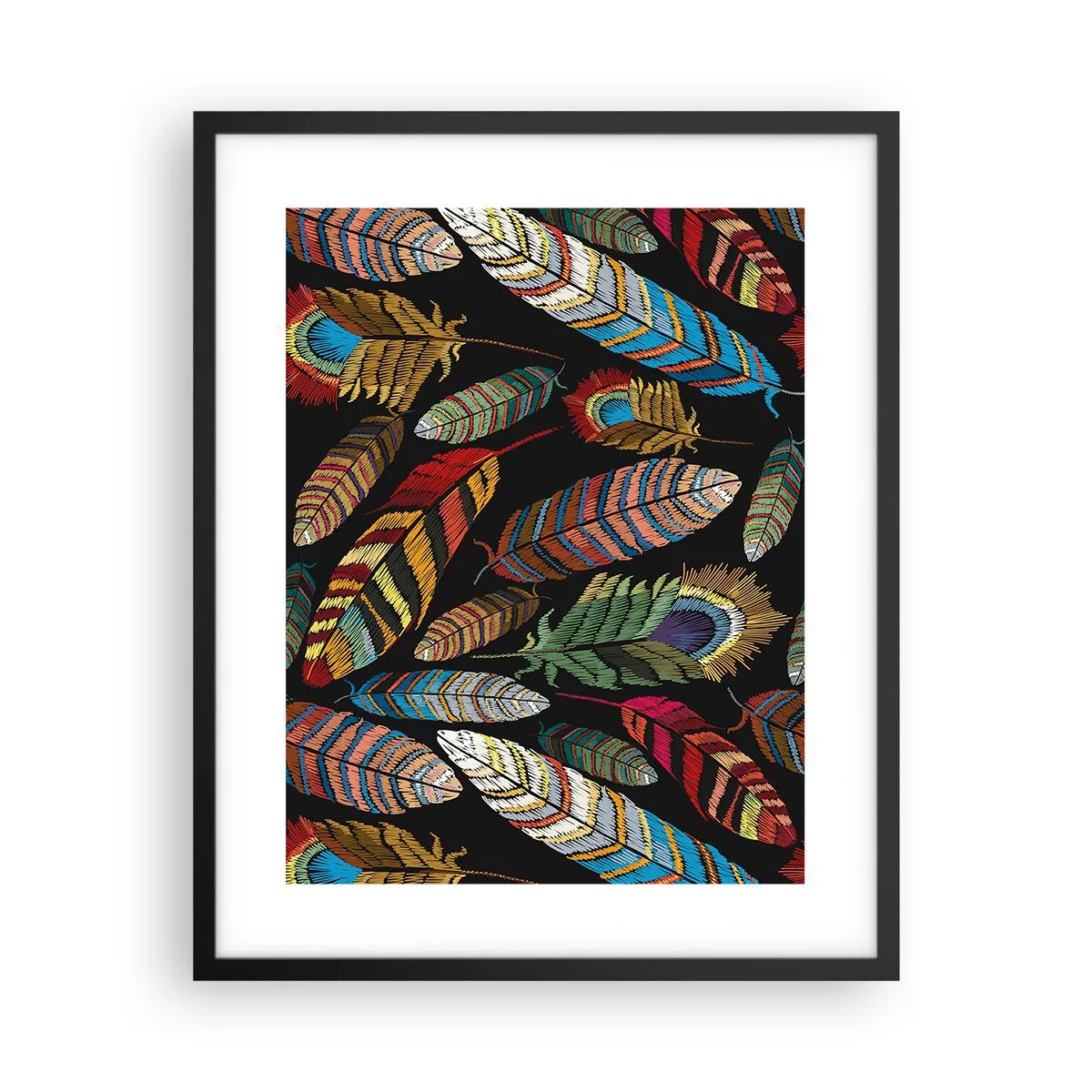 Affiche dans un cadre noir - Poster - Le carnaval des oiseaux - 40x50 cm