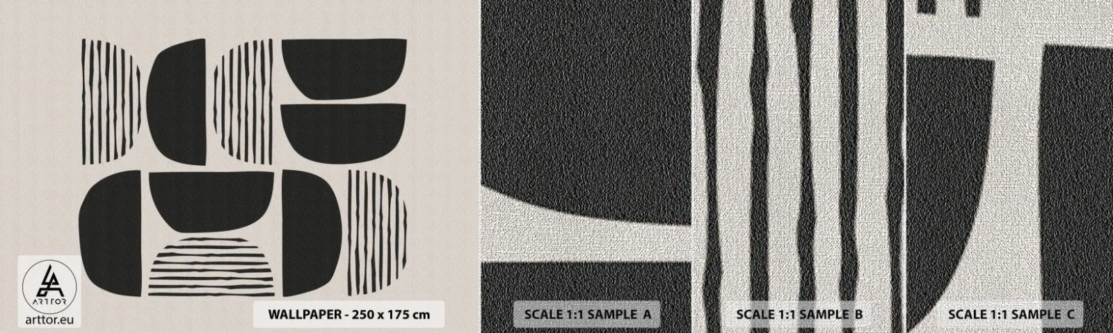 Échantillon de Papier Peint Premium Canvas - Offres sans enthousiasme - Bohème, Morceau, Minimalisme - 100x30 cm