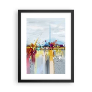 Affiche dans un cadre noir - Poster - Pont de joie sur le fleuve de la vie - 30x40 cm