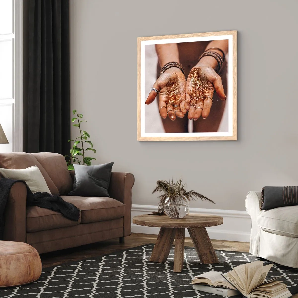 Affiche dans un chêne clair - Poster - Un don pour vous - 60x60 cm