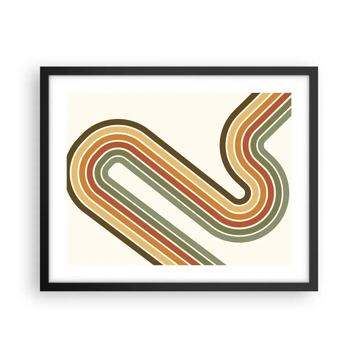 Affiche dans un cadre noir - Poster - En zig zag vers le but - 50x40 cm