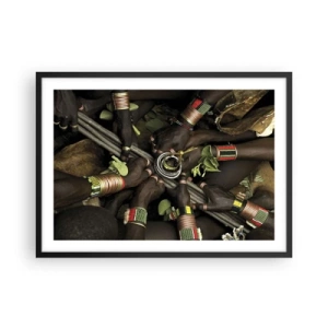 Affiche dans un cadre noir - Poster - Bracelets de main traditionnels dans un groupe de mains - 70x50cm - Nous sommes ensemble - Décoration murale moderne pour le salon et la chambre ARTTOR