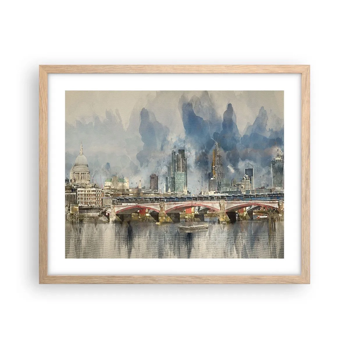 Affiche dans un chêne clair - Poster - Londres dans toute sa splendeur - 50x40 cm