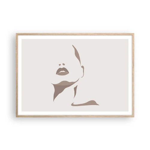 Affiche dans un chêne clair - Poster - Fait de lumière et d'ombre - 100x70 cm