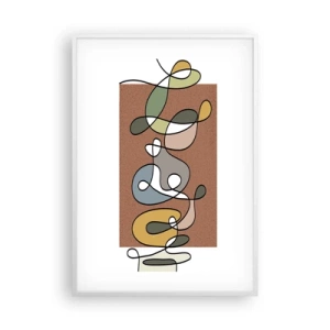Affiche dans un cadre blanc - Poster - Une abstraction qui mérite le sourire - 70x100 cm