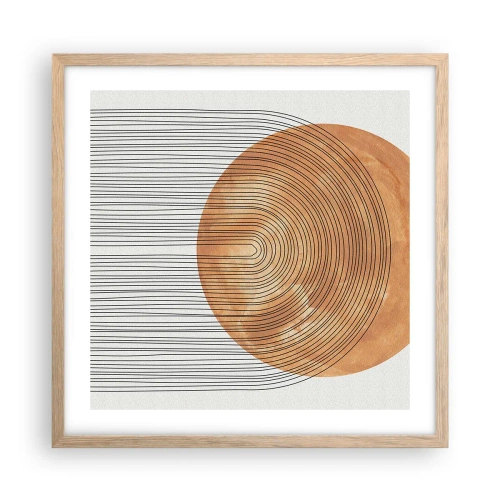 Affiche dans un chêne clair - Poster - Composition solaire - 50x50 cm