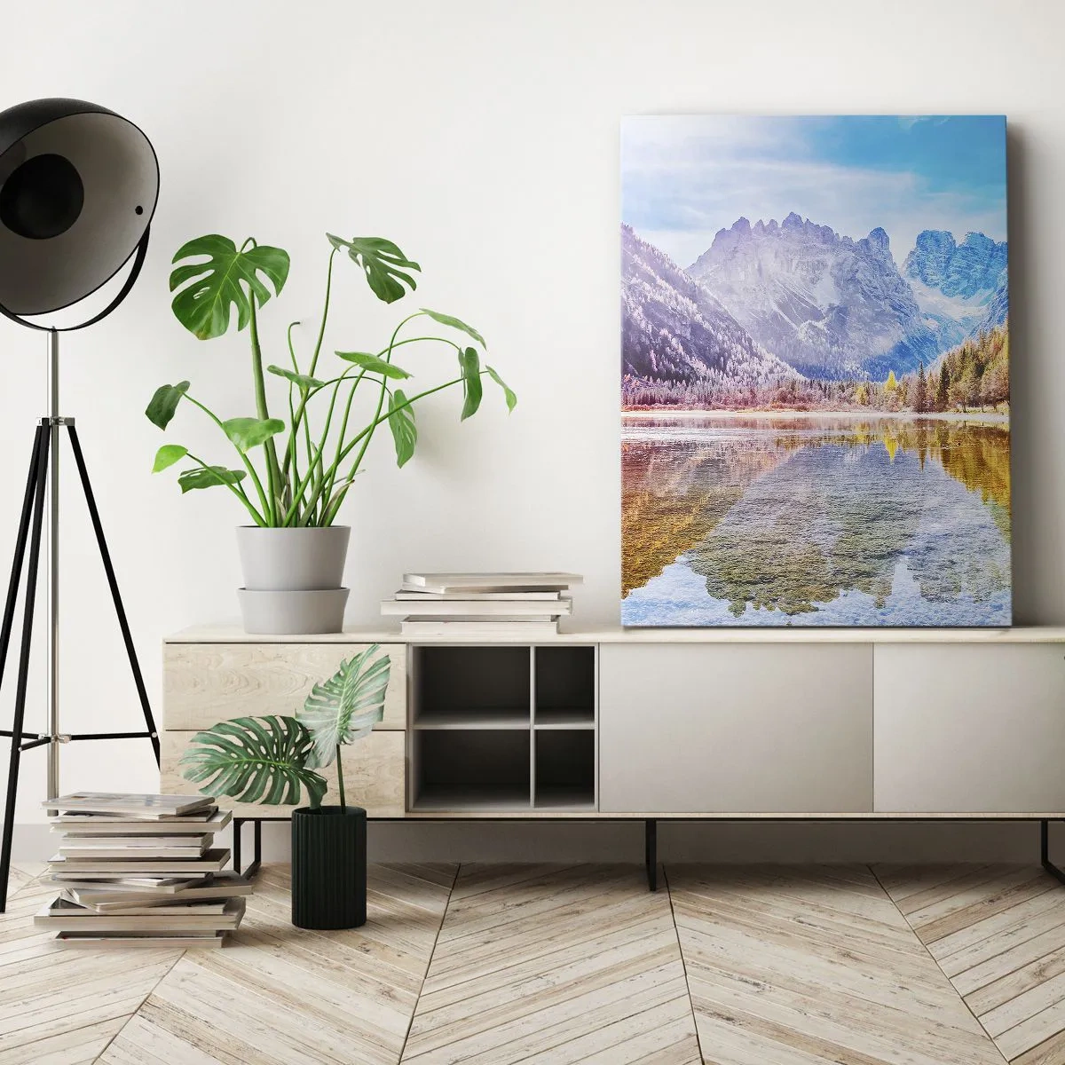 Impression sur toile - Image sur toile - C'est déjà le printemps à la montagne - 65x120 cm