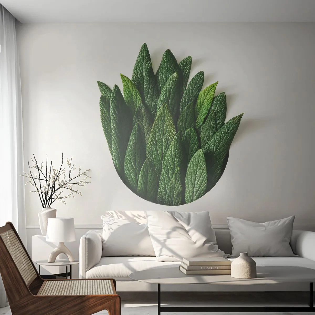 Papier Peint Photo Premium Sand - Curiosité sans retenue - Sage, feuille de sauge, Herbe - 350x256 cm