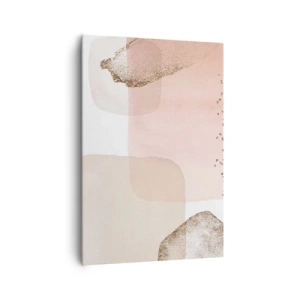 Impression sur toile - Image sur toile - Taches pastel avec éléments dorés - 70x100cm - Regard à travers la couleur - Décoration murale moderne pour le salon et la chambre ARTTOR