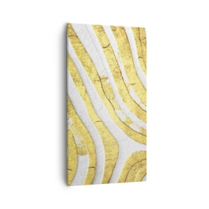 Impression sur toile - Image sur toile - Composition en blanc et or - 55x100 cm