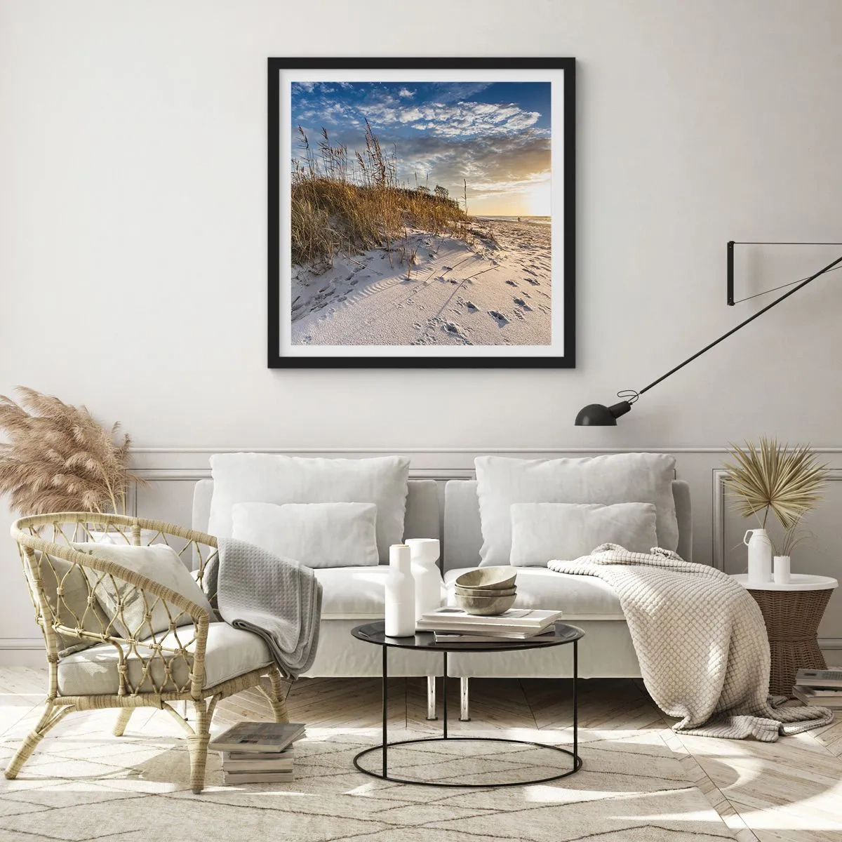 Affiche dans un cadre noir - Poster - Invitation à la ballade - 60x60 cm