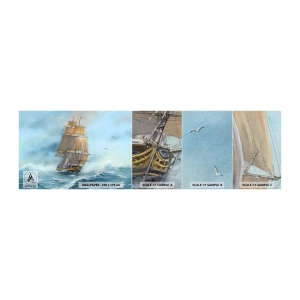 Échantillon de Papier Peint Premium Canvas - Se précipitant sur les vagues - Mer, Bateau, Nautique - 100x30 cm