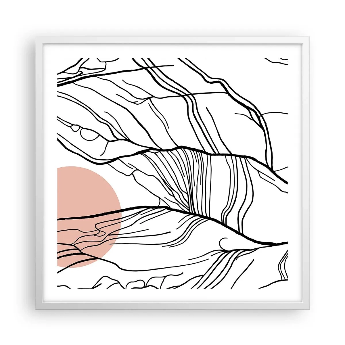 Affiche dans un cadre blanc - Poster - Dans un réseau de brindilles - 60x60 cm