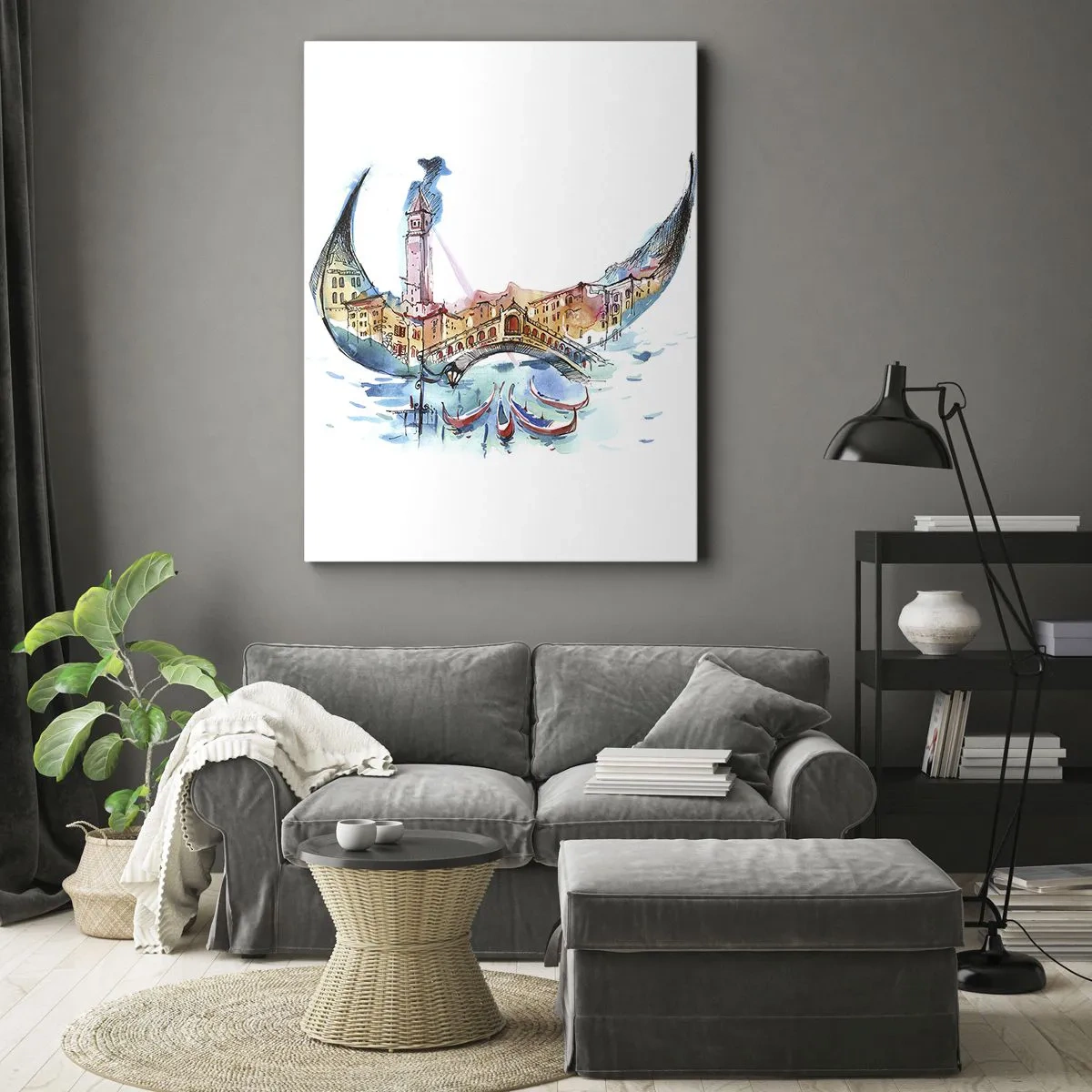 Impression sur toile - Image sur toile - Nous naviguons à travers la ville - 65x120 cm