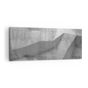 Impression sur toile - Image sur toile - Formes géométriques en béton en gris - 120x50cm - Un vrai challenge - Décoration murale moderne pour le salon et la chambre ARTTOR