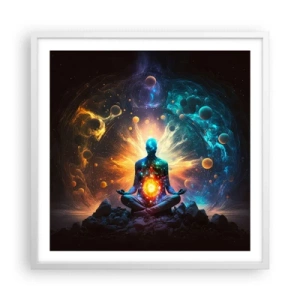 Affiche dans un cadre blanc - Poster - Paix cosmique - 60x60 cm