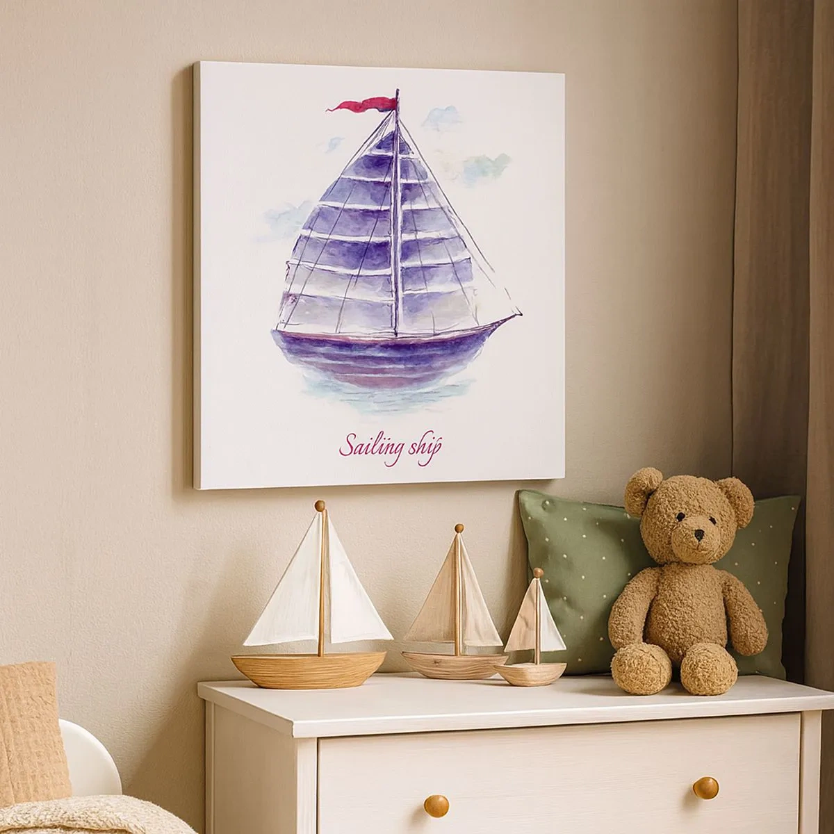 Impression sur toile - Image sur toile - Plein de voiles et d’eau calme - 30x30 cm