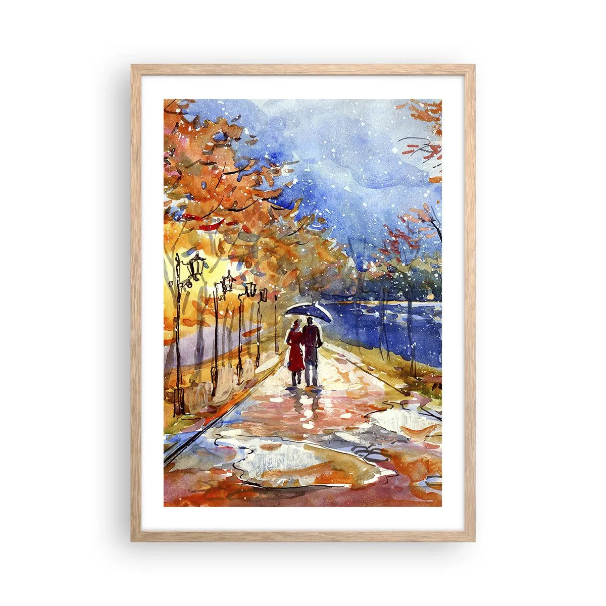 Affiche dans un chêne clair - Poster - Ensemble jusqu'au bout du temps - 50x70 cm