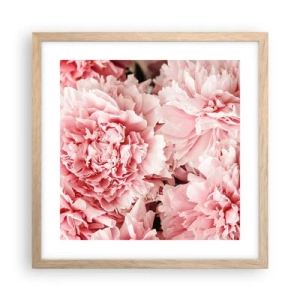 Affiche dans un chêne clair - Poster - Rêve rose - 40x40 cm