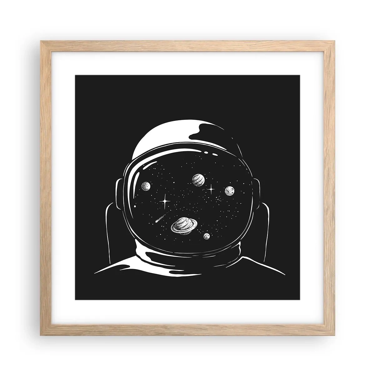 Affiche dans un chêne clair - Poster - Sympa la vue - 40x40 cm