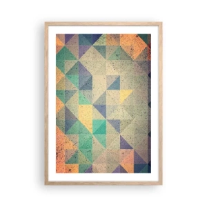 Affiche dans un chêne clair - Poster - République des triangles - 50x70 cm