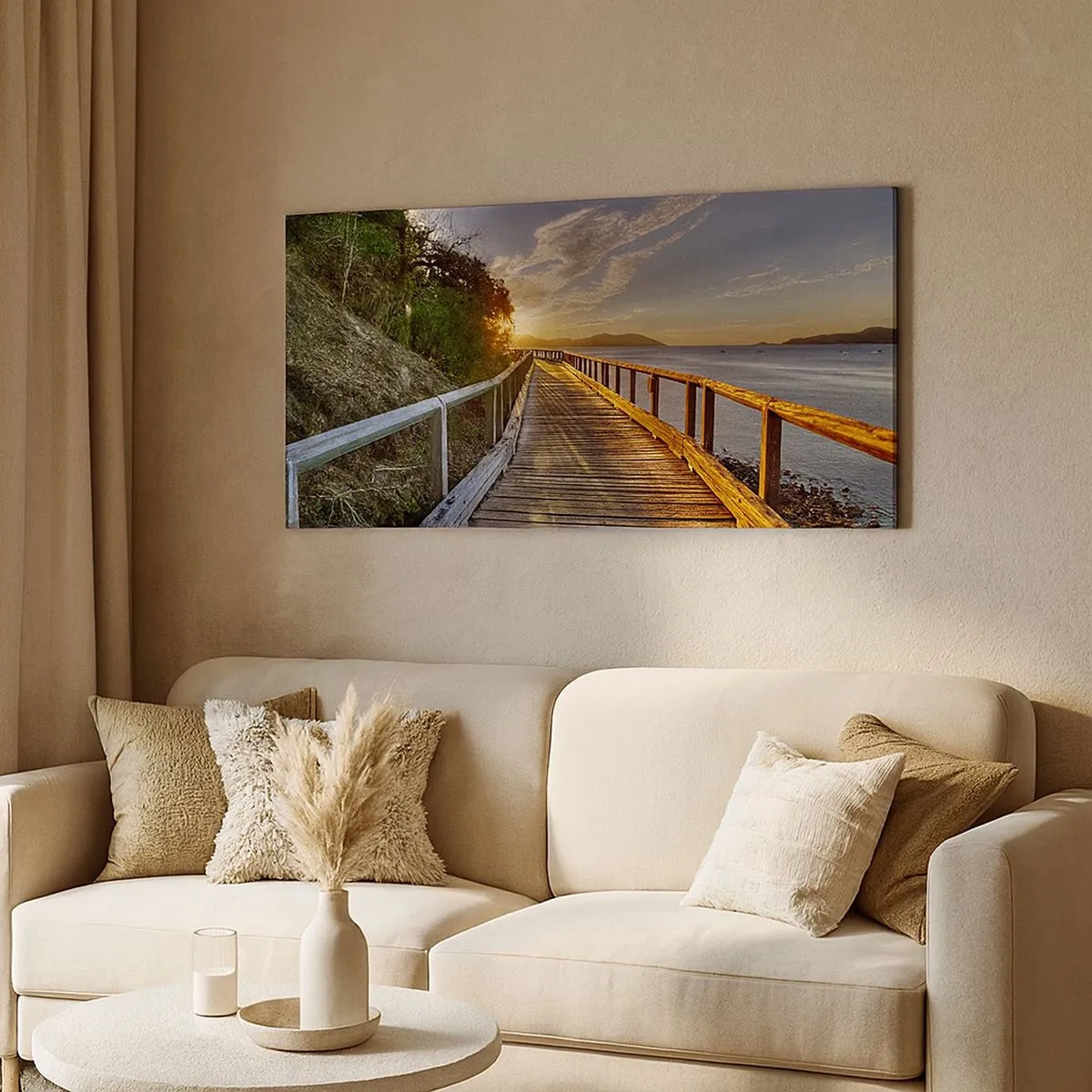 Impression sur toile - Image sur toile - Aller, aller tout le temps en direction du soleil - 100x40 cm