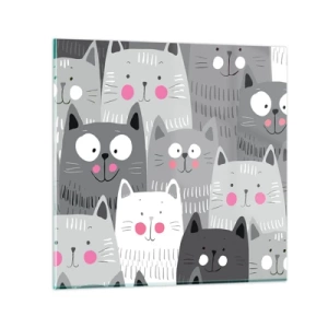 Impression sur verre - Image sur verre - Le monde des chats - 30x30 cm