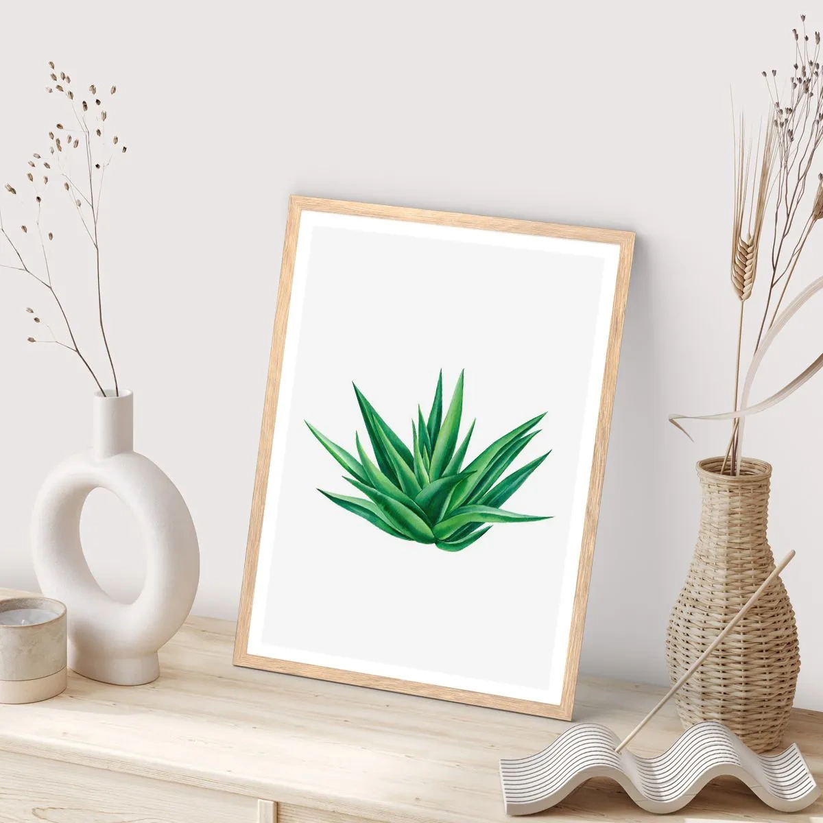 Affiche dans un chêne clair - Poster - Vert – force – vie - 70x100 cm