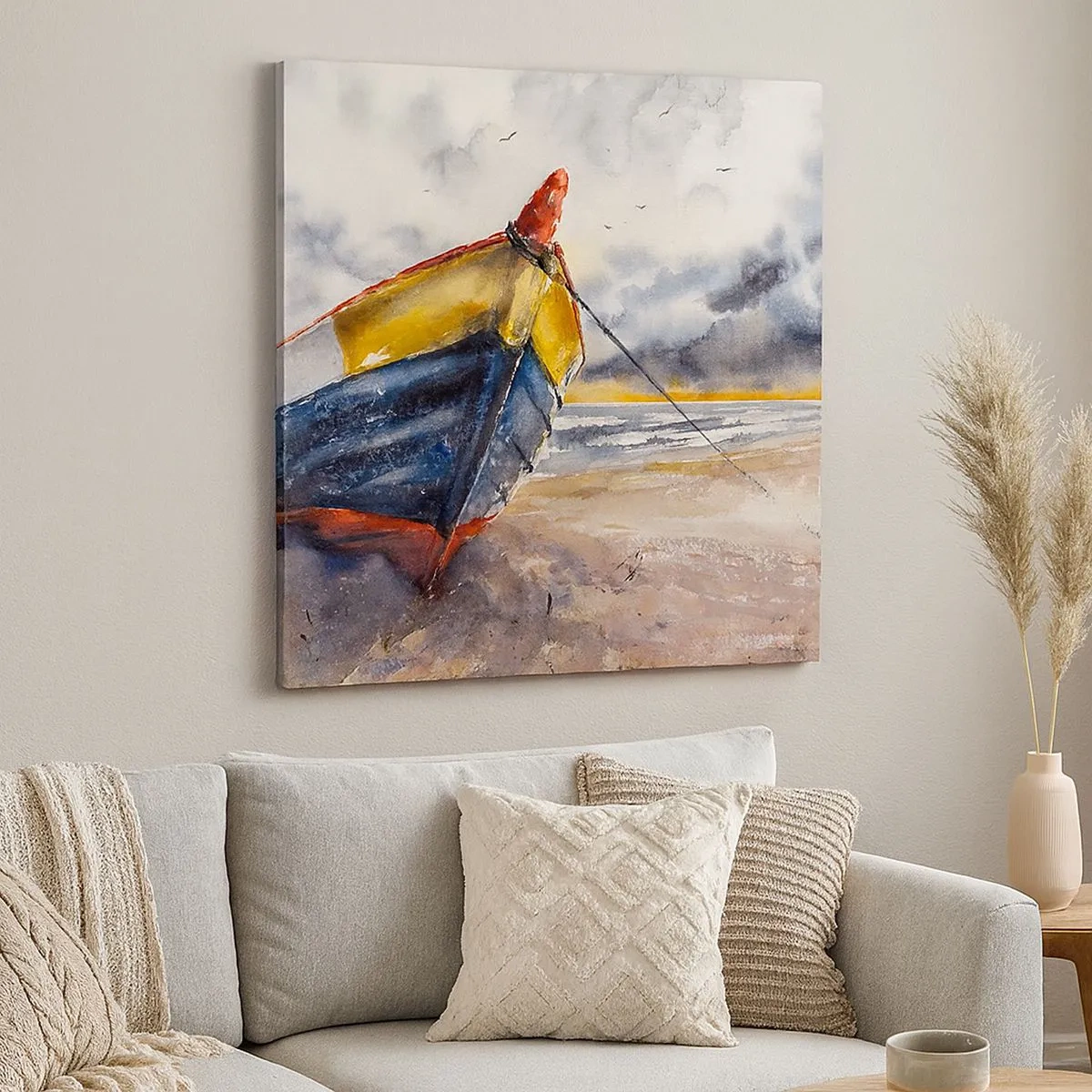 Impression sur toile - Image sur toile - Repos sur le rivage - 30x30 cm