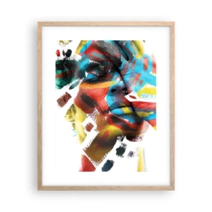 Affiche dans un chêne clair - Poster - Personnalité colorée - 40x50 cm