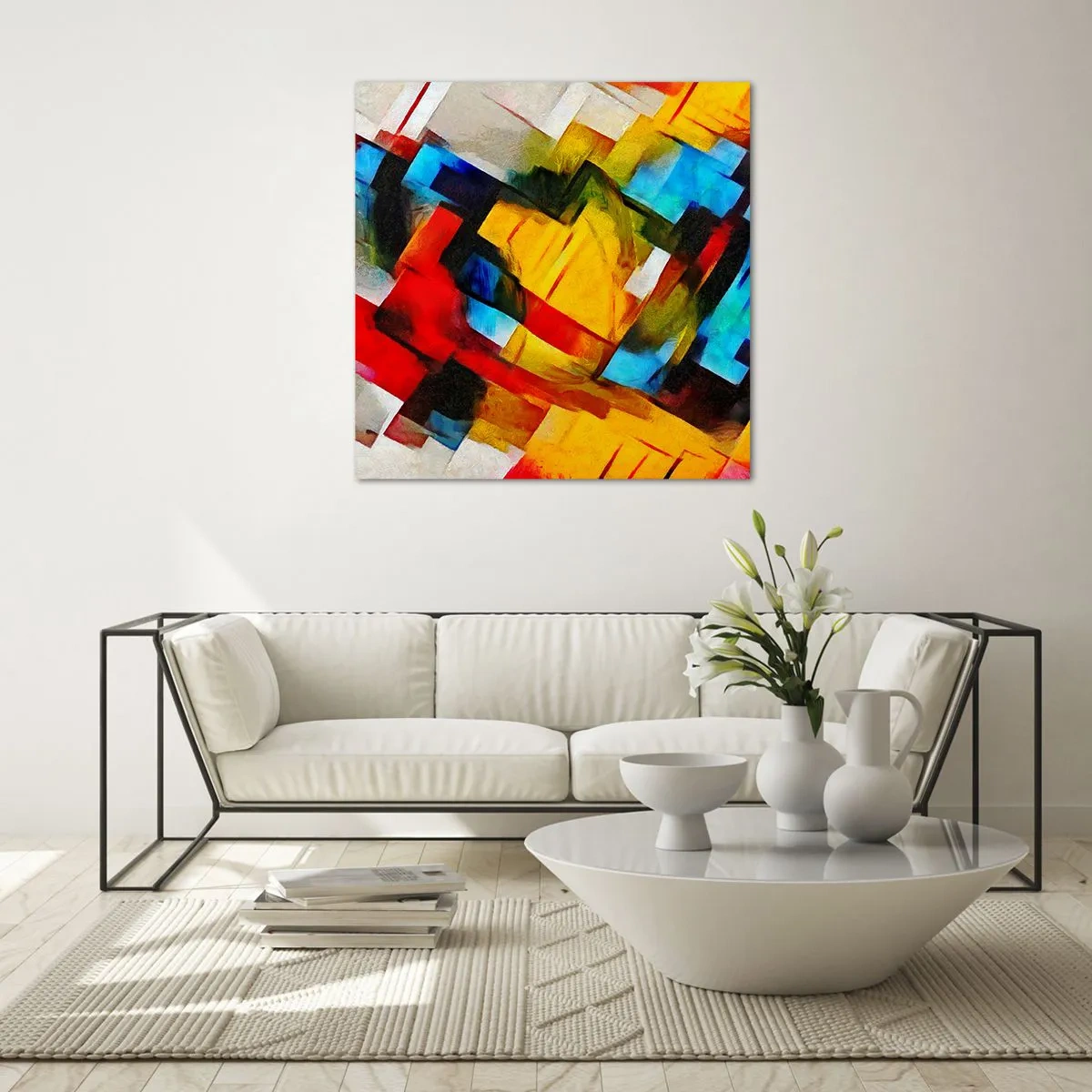 Impression sur verre - Image sur verre - Une superposition multicolore - 70x70 cm
