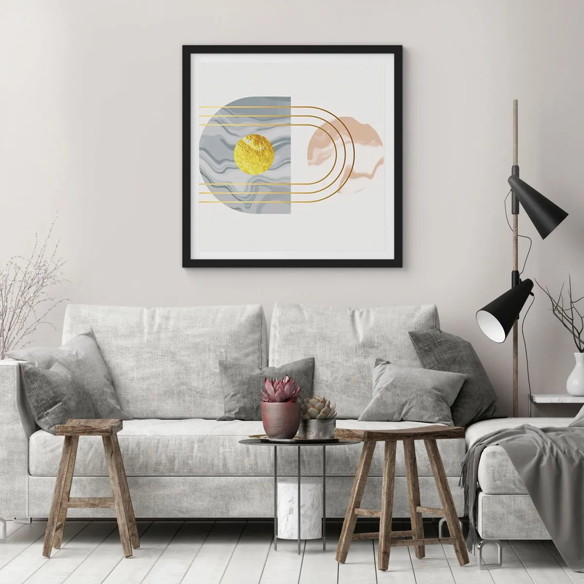 Affiche dans un cadre noir - Poster - Clareté et brillance - 40x40 cm