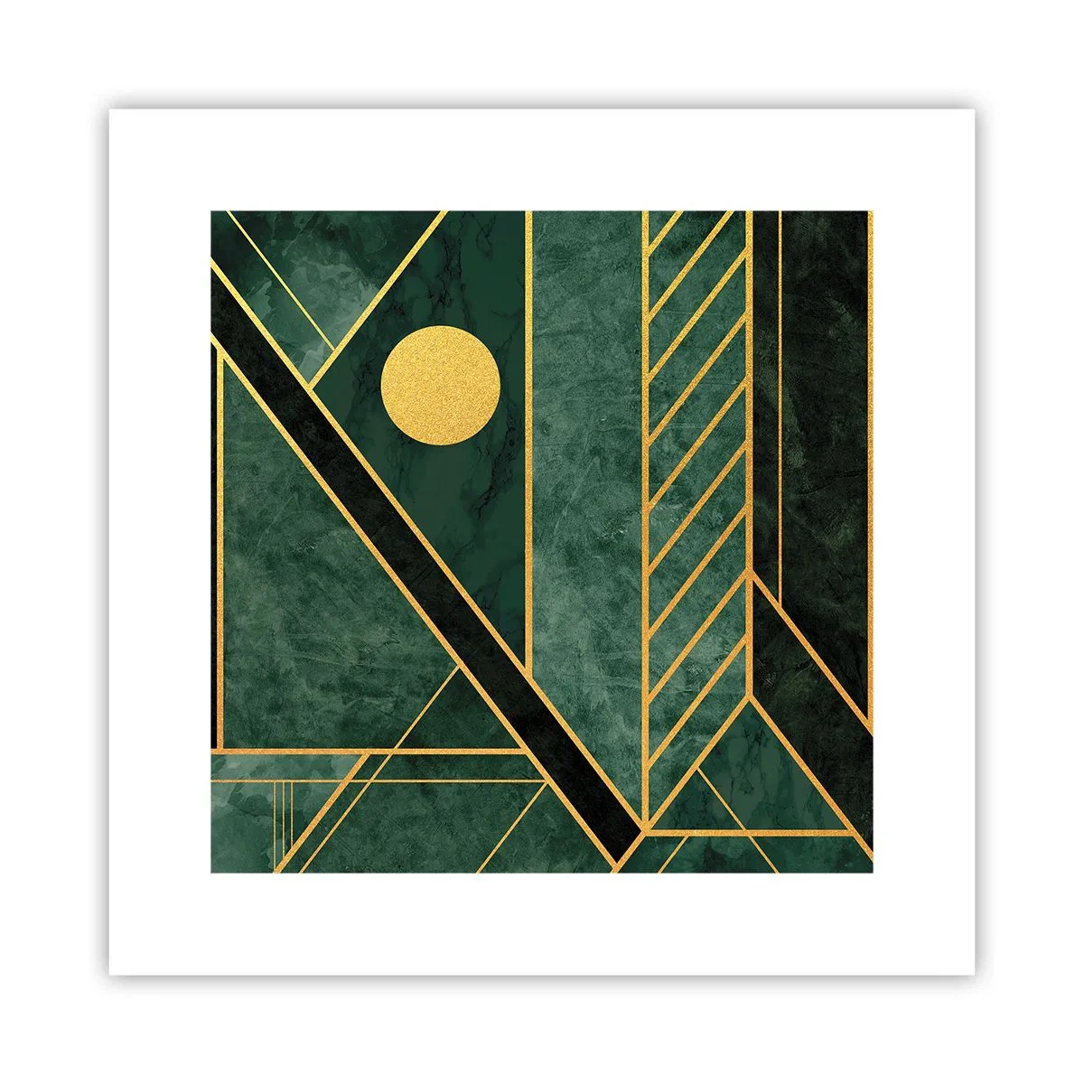 Affiche - Poster - Dynamique or et azur - 30x30 cm