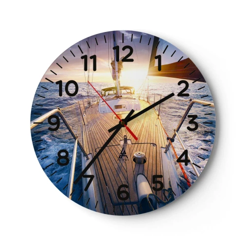Horloge murale - Pendule murale - Courir sur les vagues - 40x40 cm