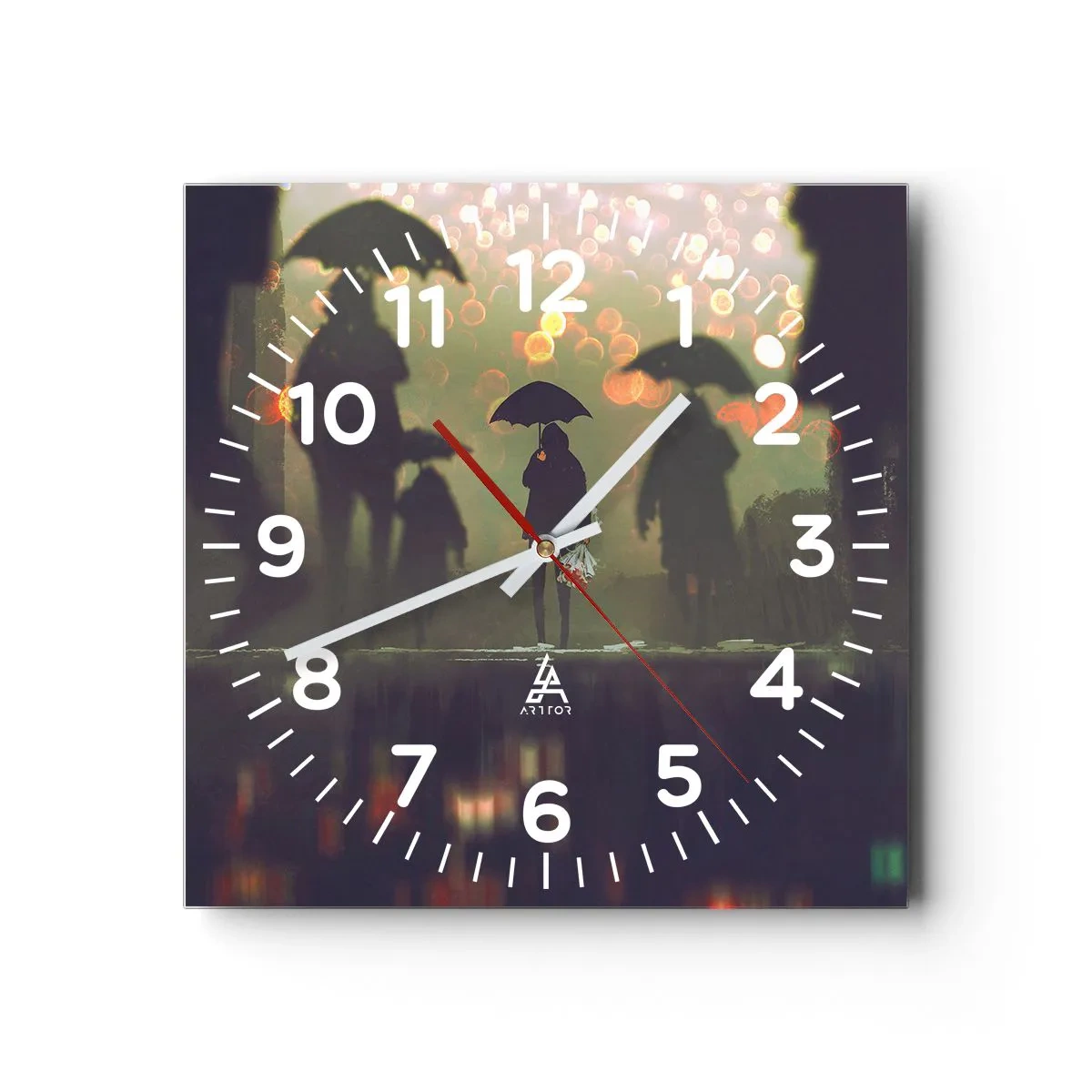 Horloge murale - Pendule murale - Du point de vue d'une goutte de pluie - 40x40 cm