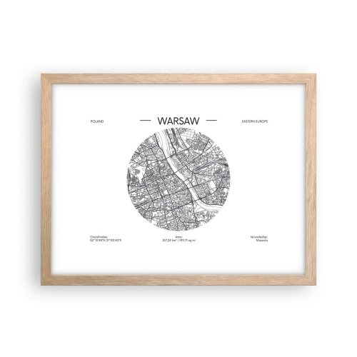Affiche dans un chêne clair - Poster - Anatomie de Varsovie - 40x30 cm