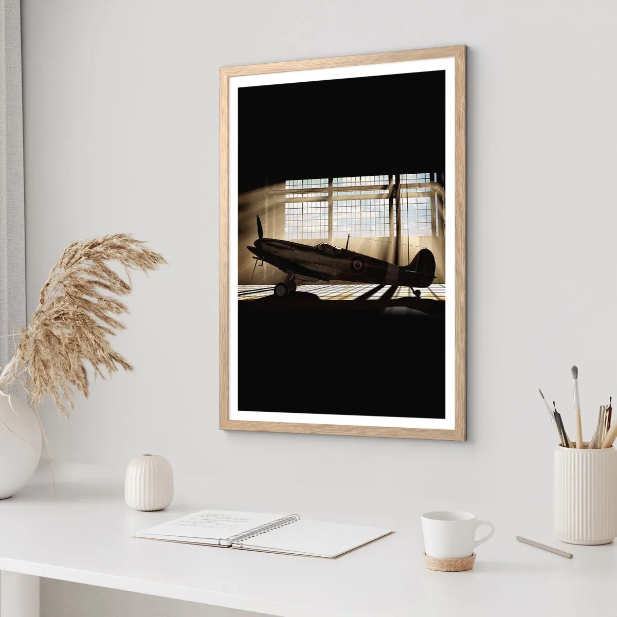 Affiche dans un chêne clair - Poster - Le repos du guerrier - 50x70 cm